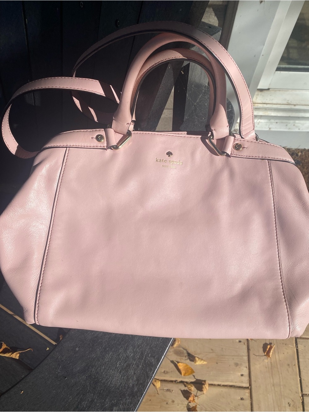 kate spade Light Pink Leather Satchel with Gold Hardware